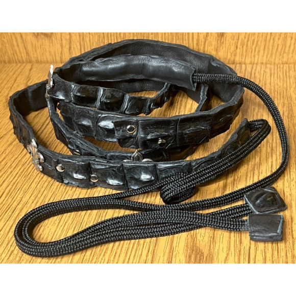 Women ALLIGATOR CROCODILE Wrap around Black Belt 74\